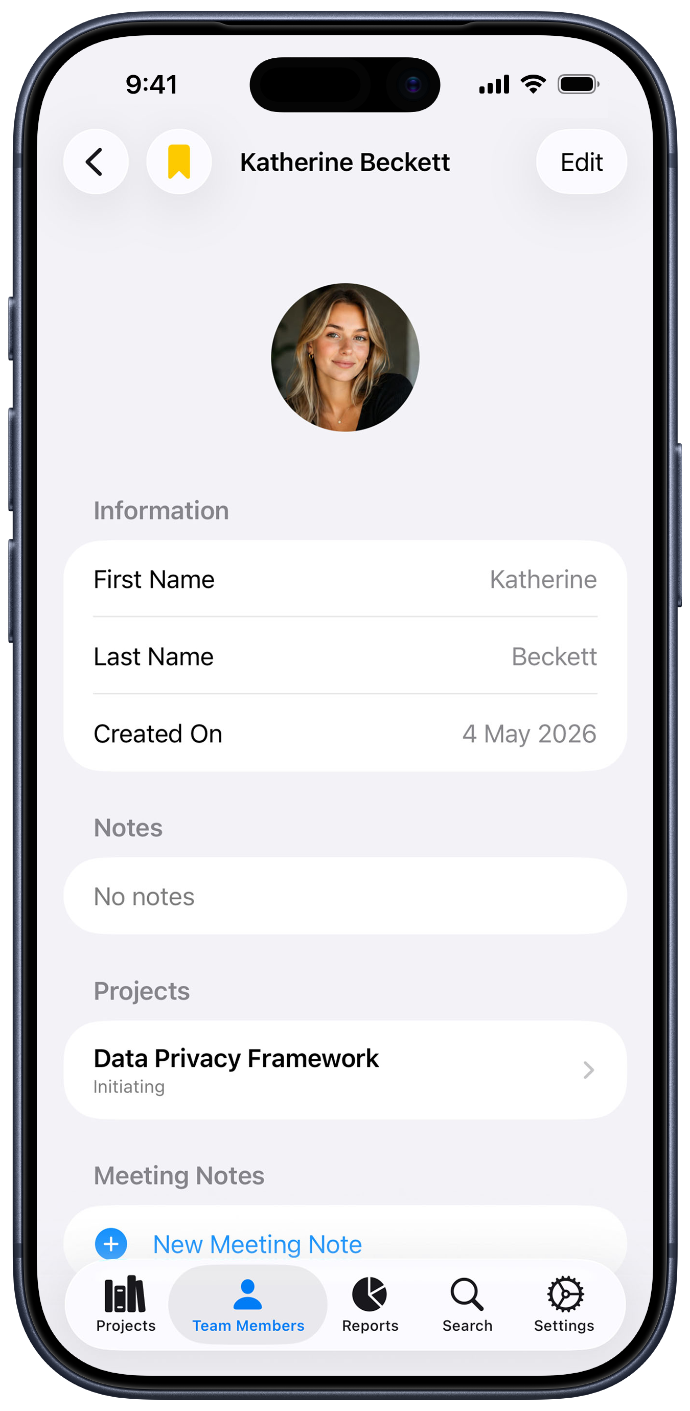 Katherine detail on iPhone 17 Pro Blue