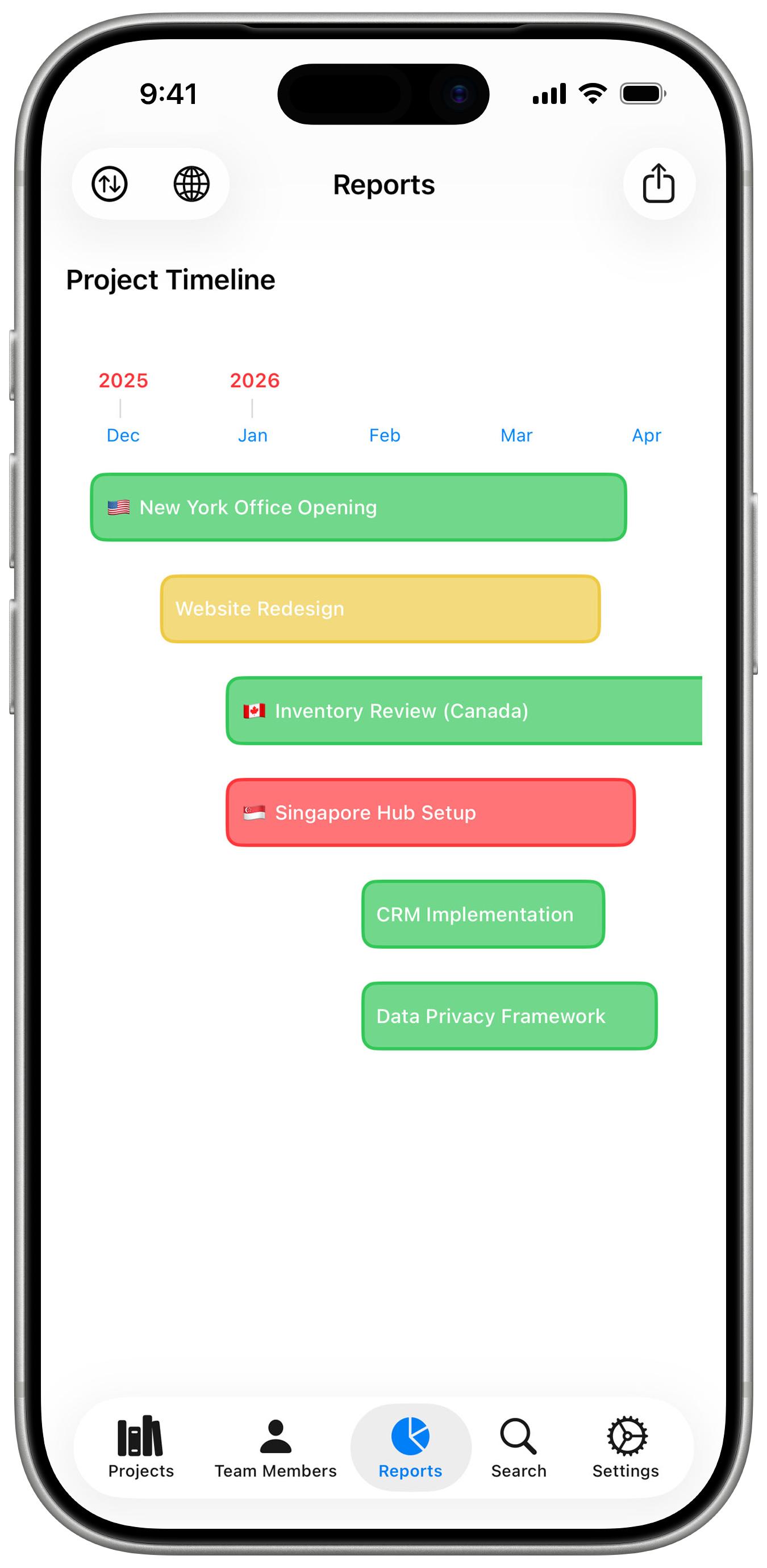 Timeline on iPhone 17 Pro Silver
